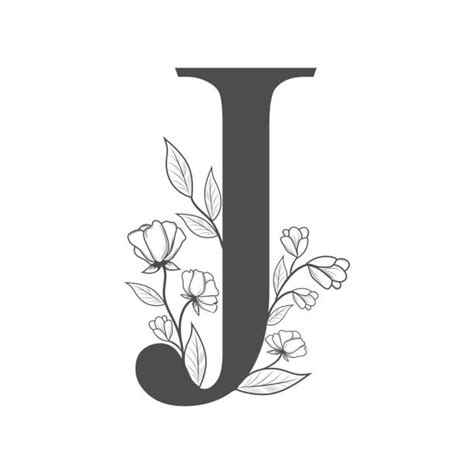 Fancy Letter J Designs Drawing stock illustrations.